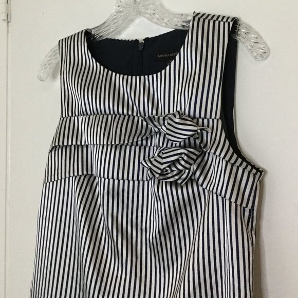 Banana Republic Navy Stripe Double Bow Shift Dress - Picture 2 of 10